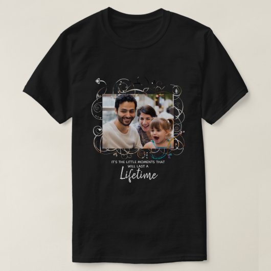 Kleine momenten Feesten Fotomaskering T-shirt (Design voorkant)