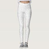 Kleine monochrome Stippen op wit Leggings (Voorkant)