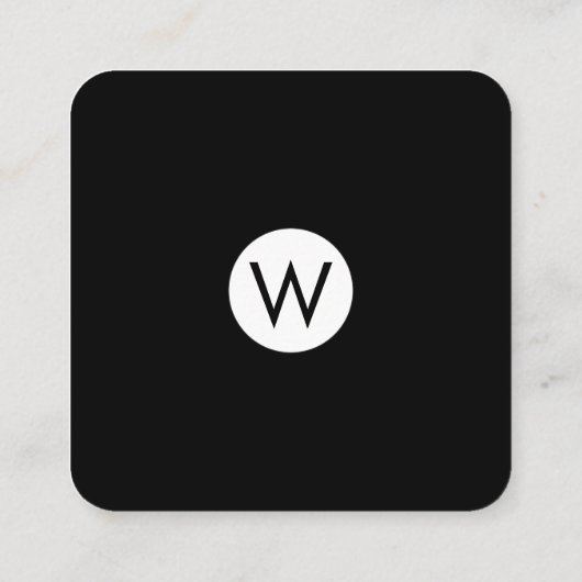 Kleine Monogram (Rood / Zwart) Vierkante Visitekaartje (Achterkant)