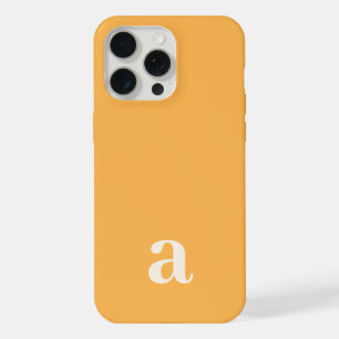 Kleine Monogramletter Geel-Oranje Minimalistisch iPhone 15 Pro Max Case