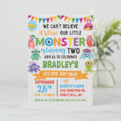 Kleine Monster 2e verjaardag Kaart (Staand voorkant)