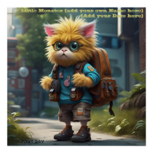 Kleine Monster AI Fantasy Digitale Kunst Print Perfect Poster