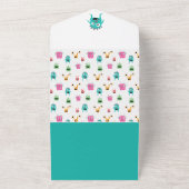 Kleine Monster Baby shower Luier Raffle Kaart (Buitenkant)