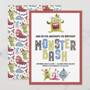 Kleine Monster Bash Verjaardag Kaart