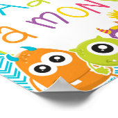 Kleine Monster Birthday Goedkeuren Monster Sign Poster (Hoek)