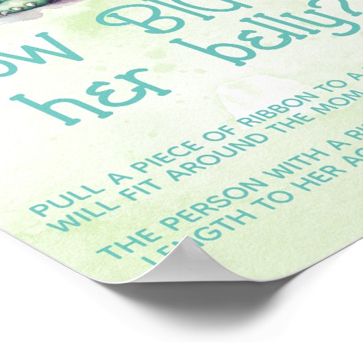 Kleine Monster Boy Baby shower Grote Buik Game Sig Poster (Hoek)