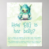Kleine Monster Boy Baby shower Grote Buik Game Sig Poster (Voorkant)