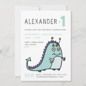 Kleine Monster Boys 1e verjaardag Kaart (Voorkant)