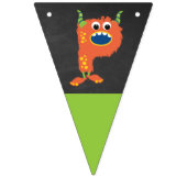 Kleine Monster Chalkboard Gelukkige Verjaardag Vlaggetjes (Derde vlag)