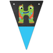 Kleine Monster Chalkboard Gelukkige Verjaardag Vlaggetjes (Eerste vlag)