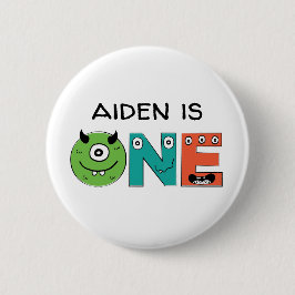 Kleine Monster Eerste Verjaardag Button