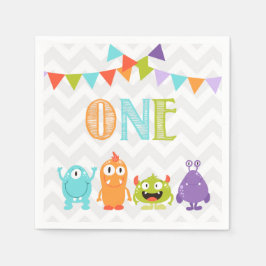 Kleine monster Eerste Verjaardag Papier Servet Jon
