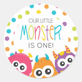 Kleine Monster Eerste Verjaardagsfeestje stickers