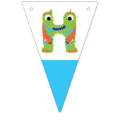 Kleine Monster Gelukkig Verjaardagsfeestdecor Vlaggetjes (Eerste vlag)