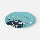 Kleine Monster | Gepersonaliseerde Kinderen van Bi Papieren Bordje (Gekanteld)