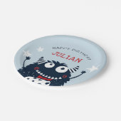 Kleine Monster | Gepersonaliseerde Kinderen van Bi Papieren Bordje (Gekanteld)