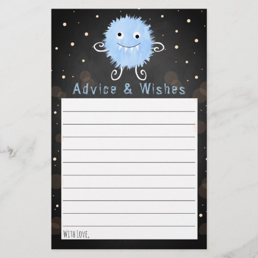 Kleine Monster Halloween Baby shower Advice (Voorkant)