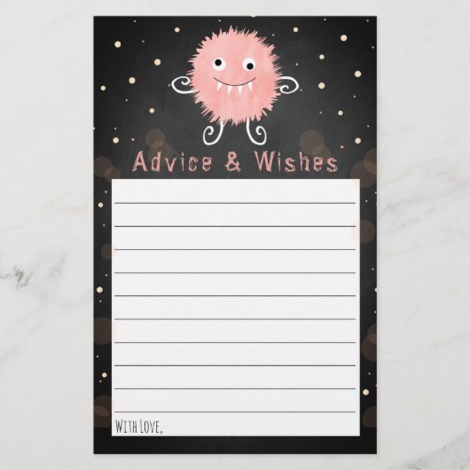 Kleine Monster Halloween Baby shower Advice (Voorkant)