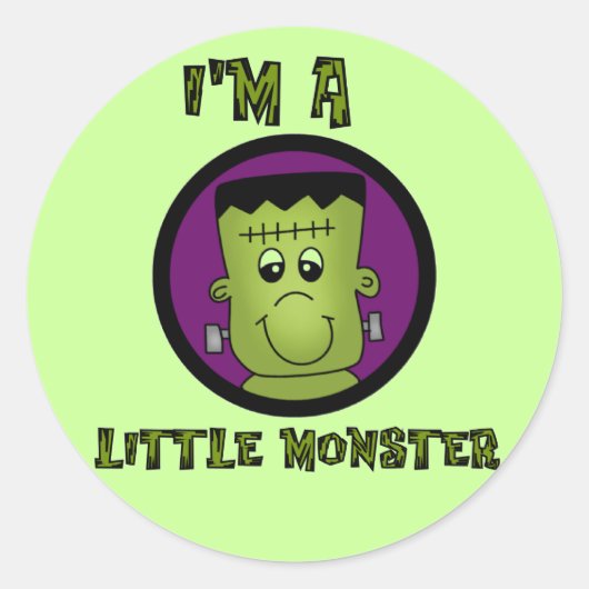 Kleine Monster Halloween Tshirts en cadeaus Ronde Sticker (Voorkant)