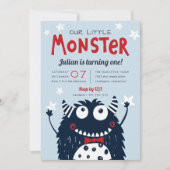 Kleine Monster Kids Verjaardagsfeestje Kaart (Voorkant)