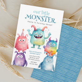 Kleine Monster Kids Verjaardagsfeestje Kaart