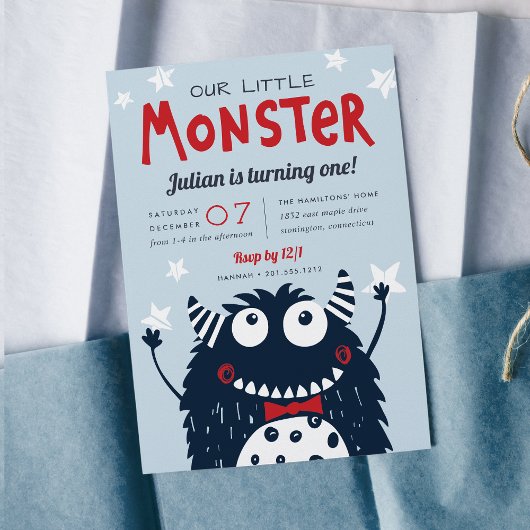 Kleine Monster Kids Verjaardagsfeestje Kaart