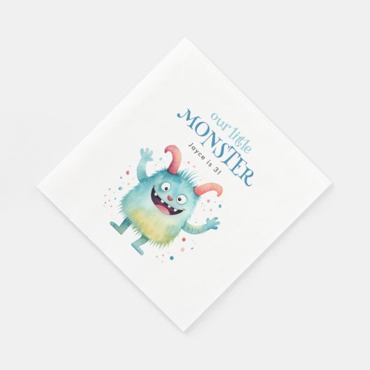 Kleine Monster Kids Verjaardagsfeestje Servet (Hoek)
