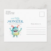 Kleine Monster Kids Verjaardagsfeestuitnodiging Briefkaart (Achterkant)