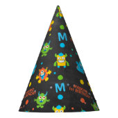 Kleine Monster krijtbord 1e verjaardag Feesthoedjes (Voorkant)