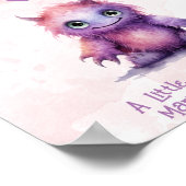 Kleine Monster Meisje Baby shower Kaarten & Gesche Poster (Hoek)