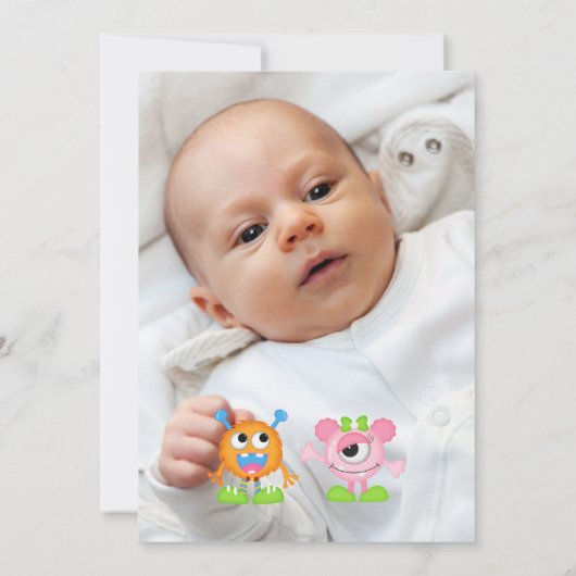 Kleine Monster op elke dag van een verjaardagskaar Kaart (Achterkant)