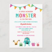 Kleine Monster op weg naar Baby shower Halloween Briefkaart (Voorkant)