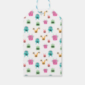 Kleine Monster op weg naar Baby shower Halloween Cadeaulabel (Achterkant)