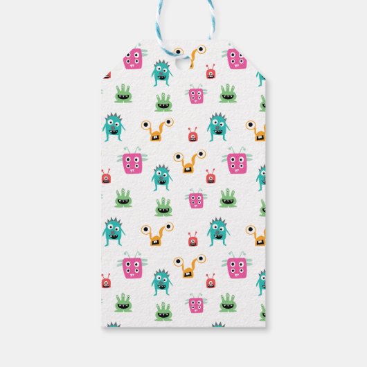 Kleine Monster op weg naar Baby shower Halloween Cadeaulabel (Achterkant)