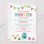 Kleine Monster op weg naar Baby shower Halloween Kaart (Voorkant)