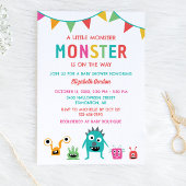 Kleine Monster op weg naar Baby shower Halloween Kaart