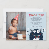 Kleine Monster | Platte fotokaart voor bedankt (Voorkant)