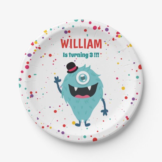 Kleine Monster Schattigee Monsters Papieren Bordje (Voorkant)