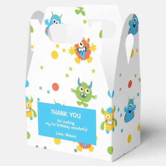 Kleine monster thema verjaardag bedankdoosjes (Geopend)