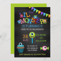 Kleine Monster van elke leeftijd Birthday Chalkboa