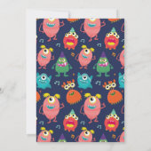 Kleine Monster Verjaardag Leuk Meisje Jongens Invi Kaart (Achterkant)