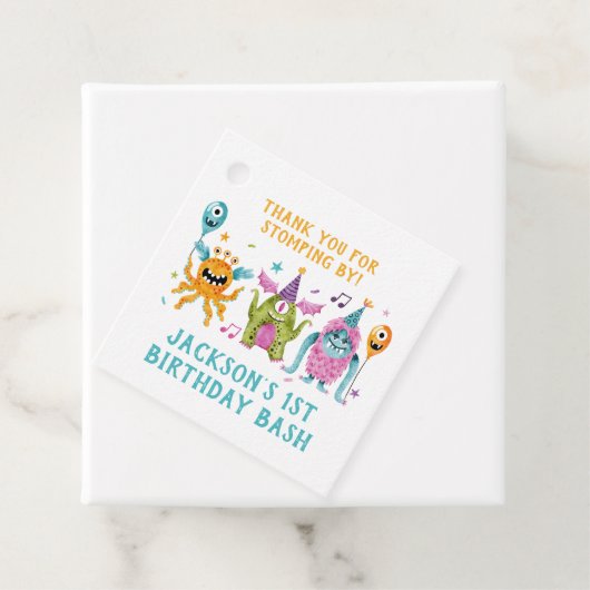 Kleine Monster Verjaardagsfeestje Dank je Bedankjes Labels (In situ)