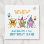 Kleine Monster Verjaardagsfeestje Dank je Bedankjes Labels (Achterkant)