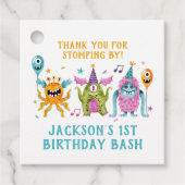 Kleine Monster Verjaardagsfeestje Dank je Bedankjes Labels (Voorkant)