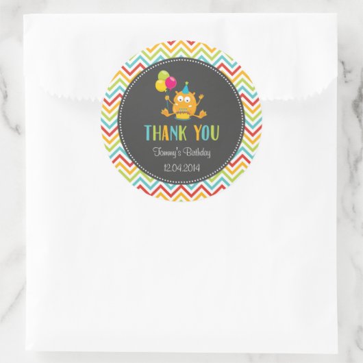 Kleine Monster Verjaardagsfeestje Sticker (Tas)