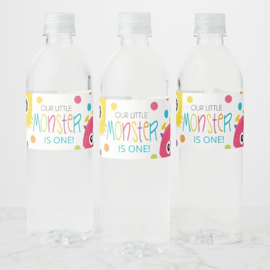 Kleine Monster verjaardagsfeestje waterfles labels Waterfles Etiket (Flessen)