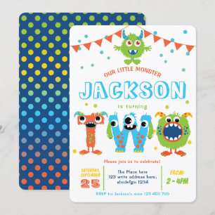 Kleine Monster voor de tweede verjaardag Kaart