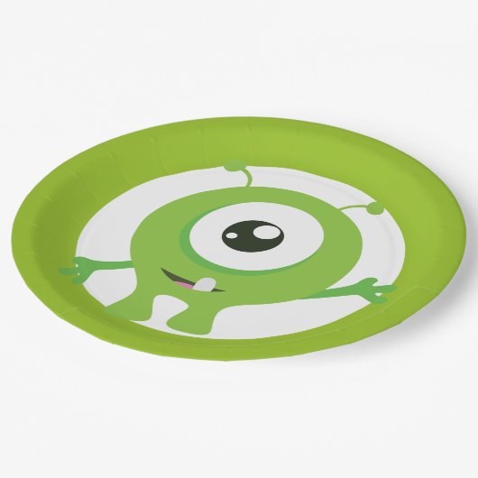 Kleine monstergroene verjaardagsborden papieren bordje (Gekanteld)
