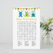 Kleine monsters Baby shower Word Search Game (Staand voorkant)
