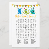 Kleine monsters Baby shower Word Search Game (Voorkant / Achterkant)